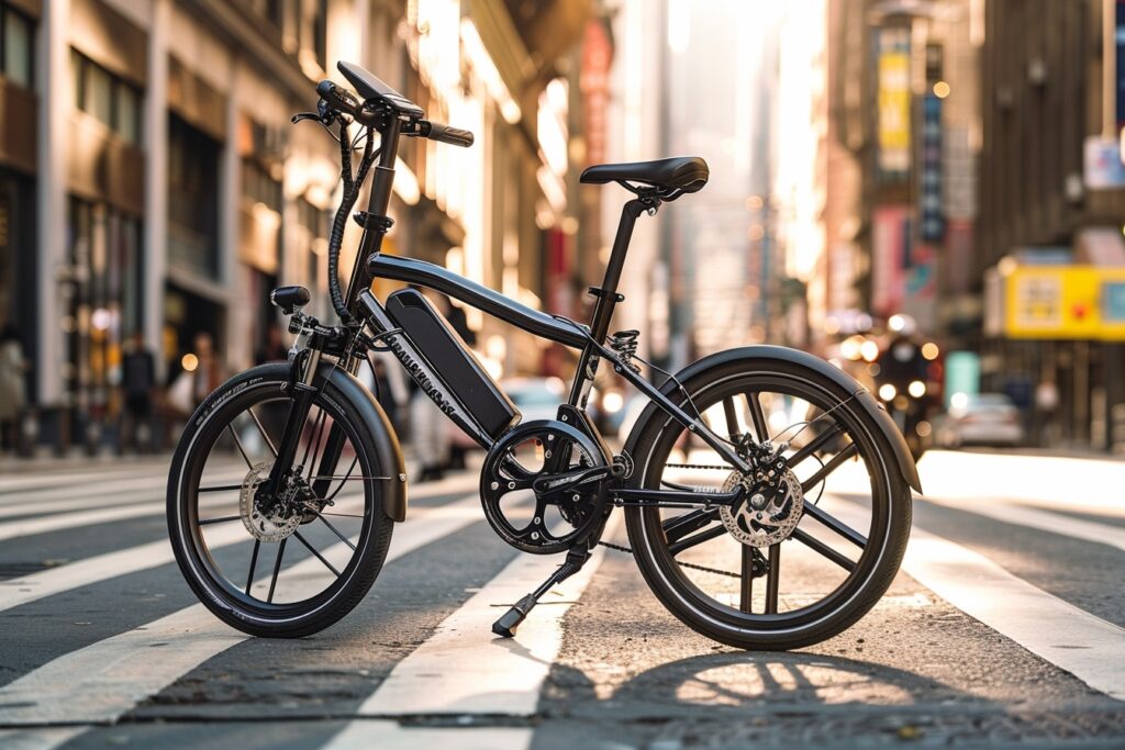 Vélo Pliant électrique VTT - Cadre Aluminium Noir 55cm - Roues 26" - 21 Vitesses - Freins à Disque - Neuf
